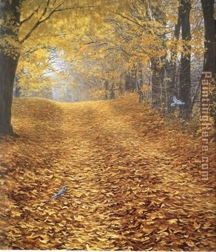 Late autumn painting - Unknown Artist Late autumn art painting